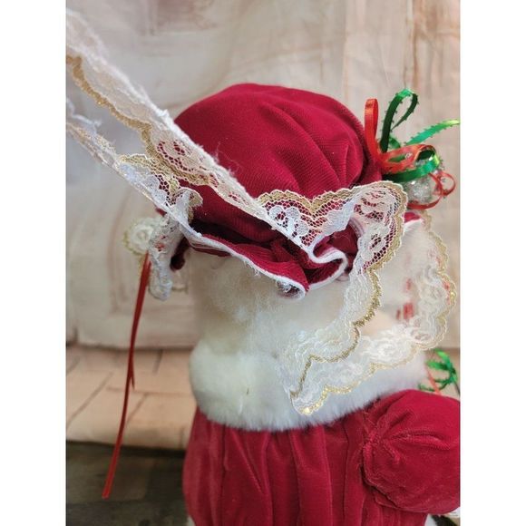 Plush mrs. Claus Xmas wreath Bell decor figure - Picture 5 of 6